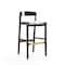 Manhattan Comfort Klismos Barstool in Ivory and Dark Walnut BS014-IV - alternate 1
